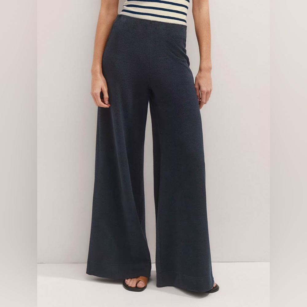 ME+EM NAVY Velvet Crop Top and Wide-Leg Pants Set - Picture 5 of 15